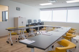Second classroom environment with video and audio equipment for training purposes.